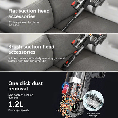 Cordless Vacuum Cleaner | Powerful 55kPa Suction and Ergonomic Design | Ideal for Efficient and Effortless Cleaning