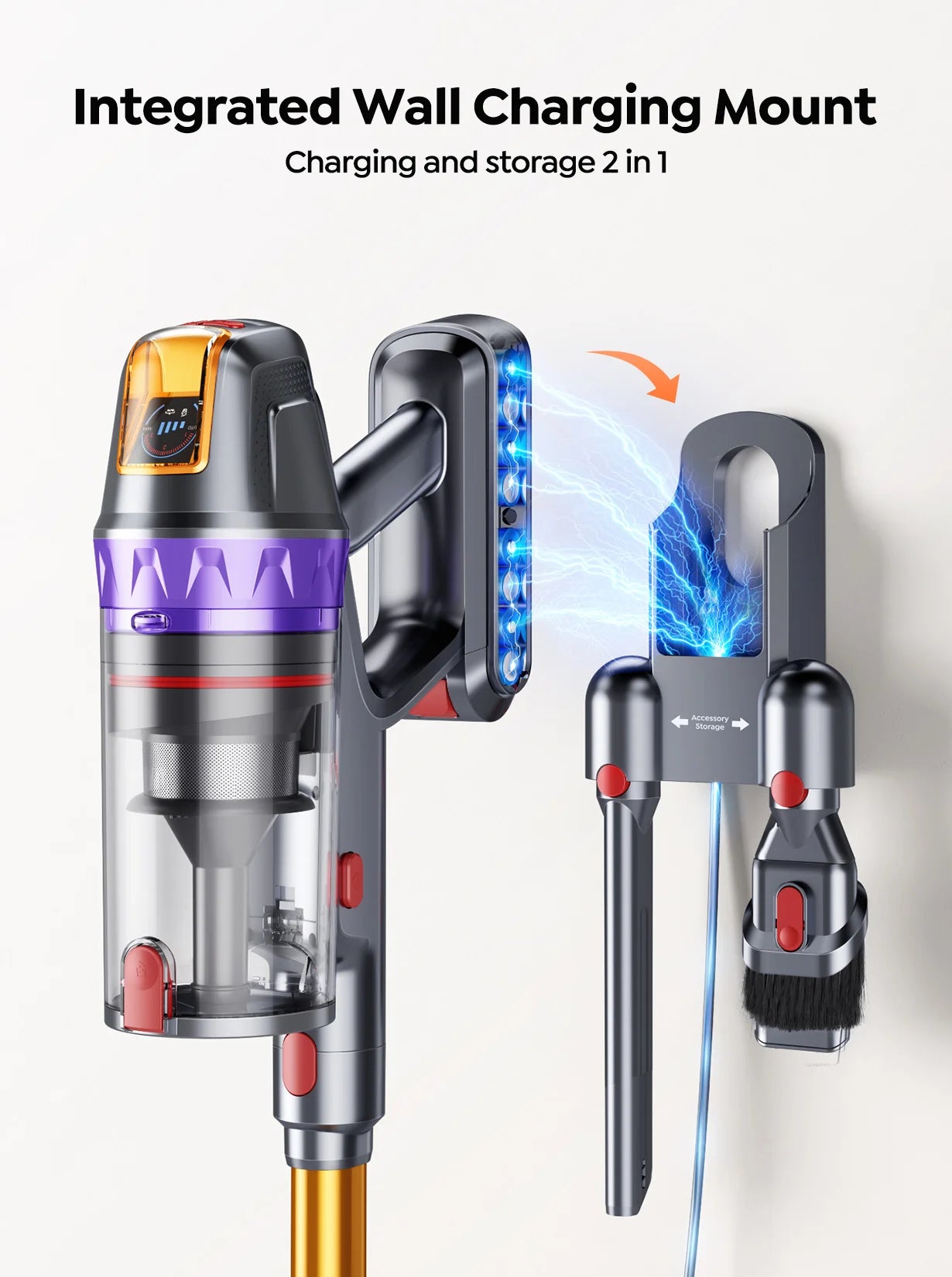 Cordless Vacuum Cleaner | Powerful Suction with Removable Battery | Deep Cleaning for Carpets and Floors