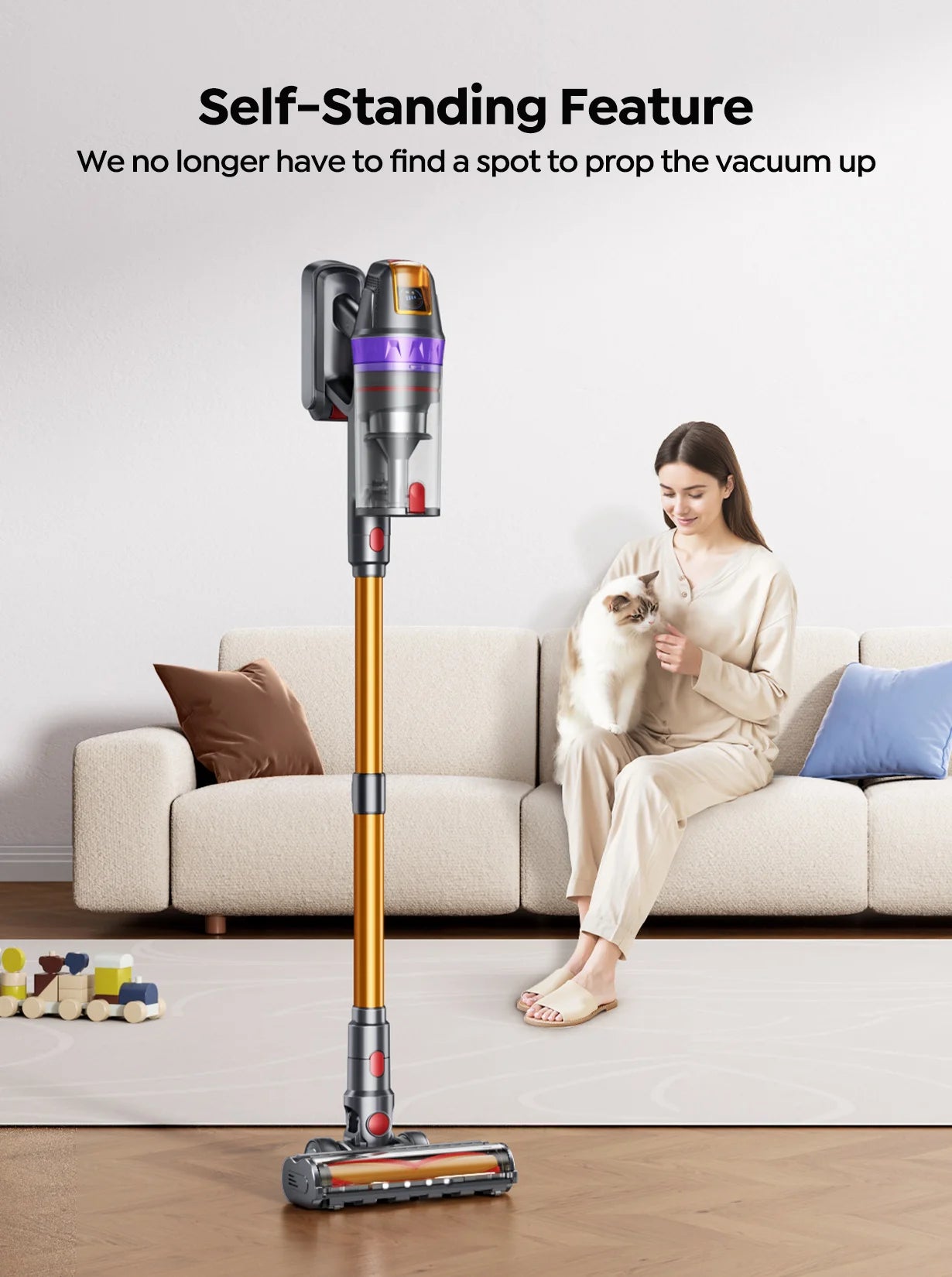 Cordless Vacuum Cleaner | Powerful Suction with Removable Battery | Deep Cleaning for Carpets and Floors