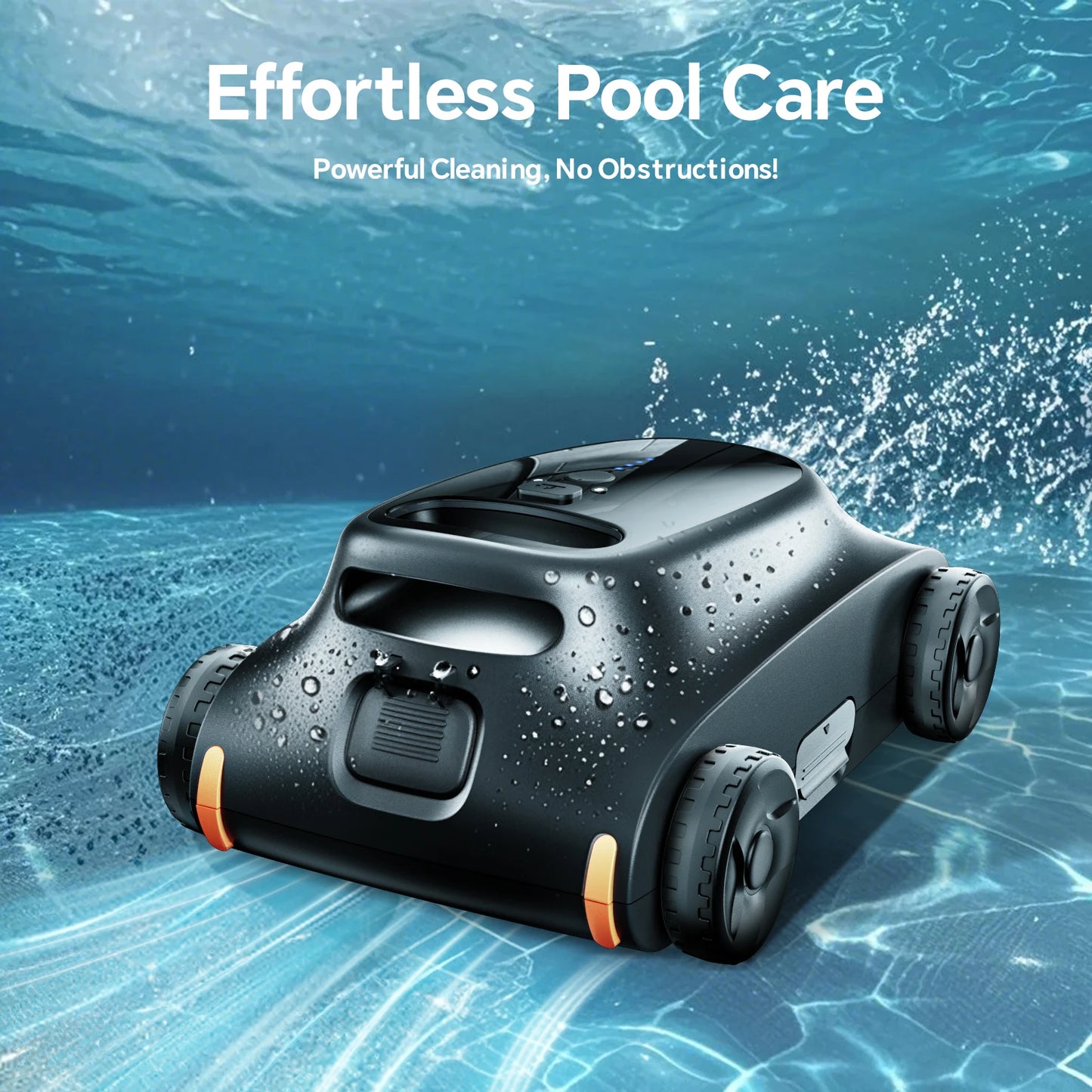 Robotic Pool Vacuum with Dual Brushless Motors | Efficient Cleaning up to 200 m² for Above Ground and In-ground Pools