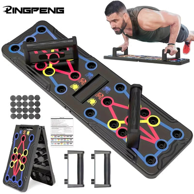 Attrezzatura Palestra | Set di Tavole Push-Up Pieghevoli con Manici Antiscivolo | Allenamento Efficace per Torace e Braccia
