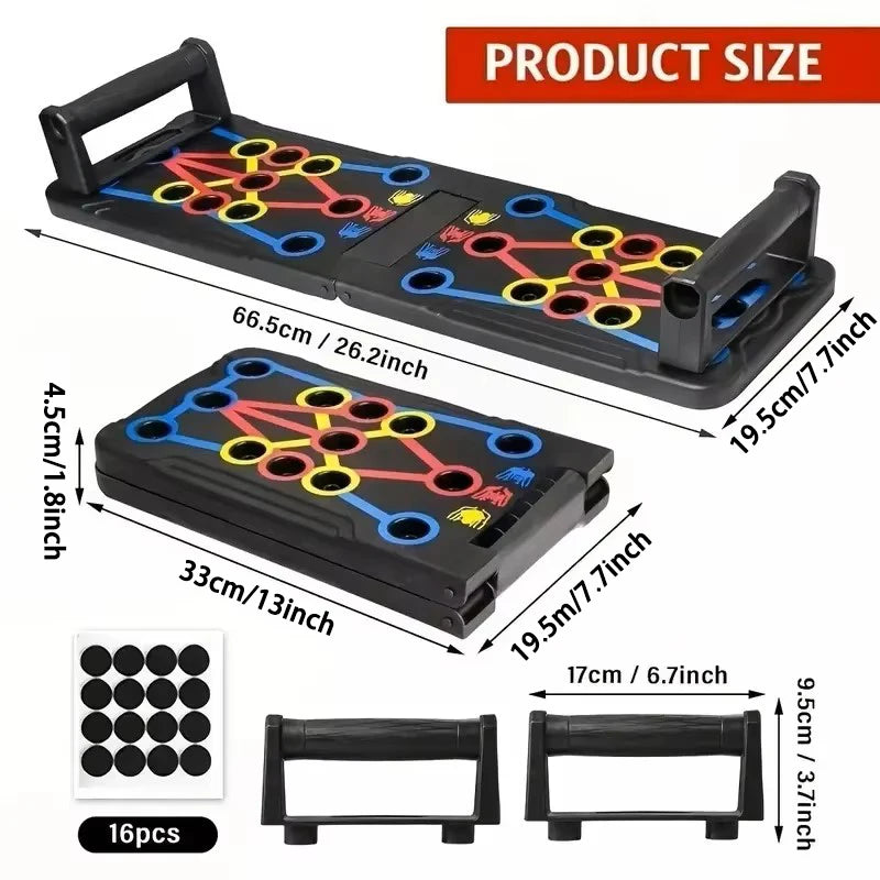 Attrezzatura Palestra | Set di Tavole Push-Up Pieghevoli con Manici Antiscivolo | Allenamento Efficace per Torace e Braccia 1