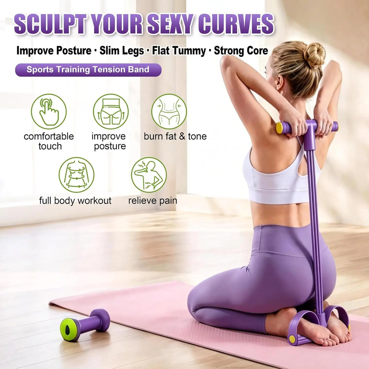 Attrezzo Fitness Multifunzionale | Pedale di Resistenza con Elastico per Allenamento Efficace | Ideale per Yoga e Forza Muscolare 4