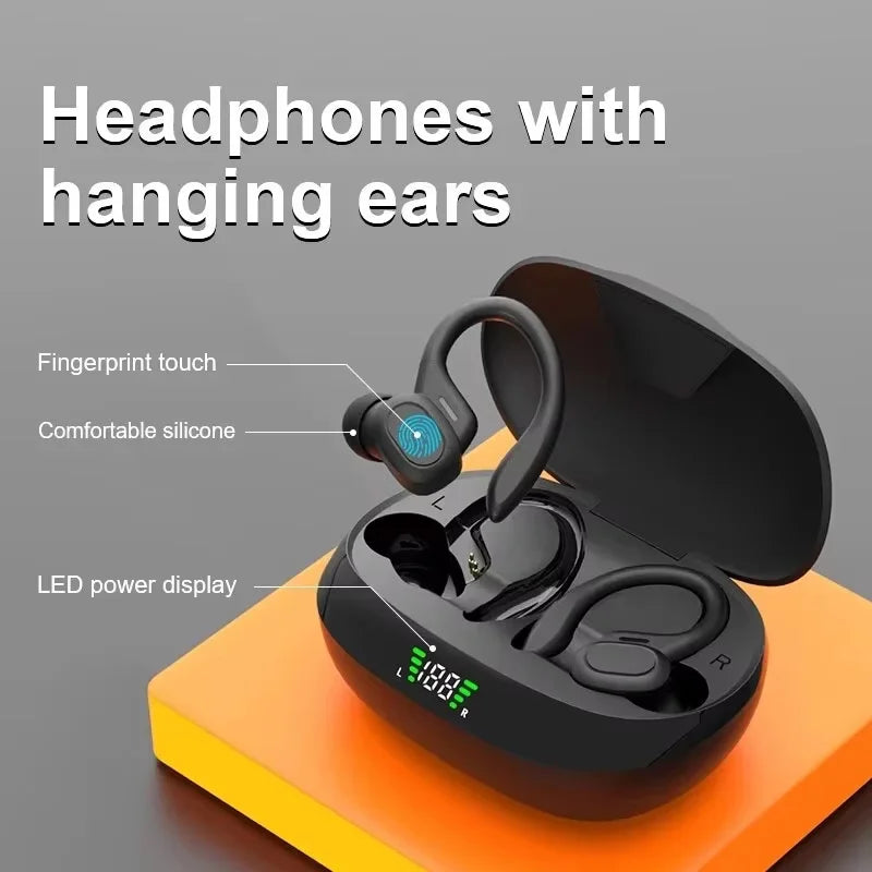 Auricolari Sportivi Wireless | HiFi Stereo con Design Impermeabile e Gancio per Orecchio | Perfetti per Allenamenti e Attività Outdoor
