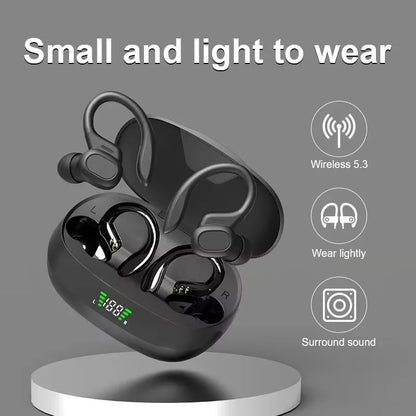 Auricolari Sportivi Wireless | HiFi Stereo con Design Impermeabile e Gancio per Orecchio | Perfetti per Allenamenti e Attività Outdoor