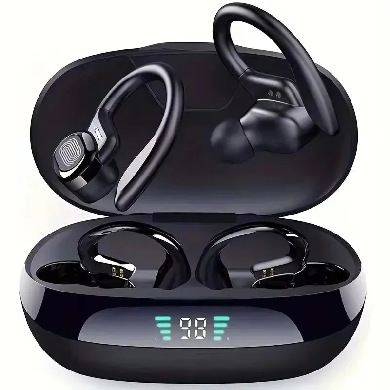 Auricolari Sportivi Wireless | HiFi Stereo con Design Impermeabile e Gancio per Orecchio | Perfetti per Allenamenti e Attività Outdoor