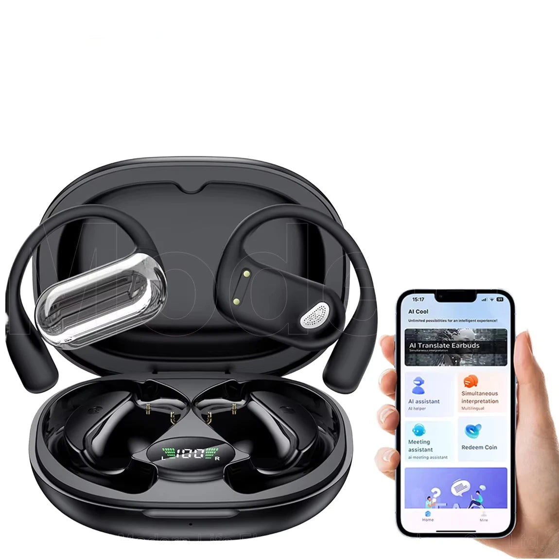 Auricolari Wireless Traduttore AI con Cancellazione del Rumore | Fino a 60 Ore di Ascolto per Comunicazioni Efficaci 1