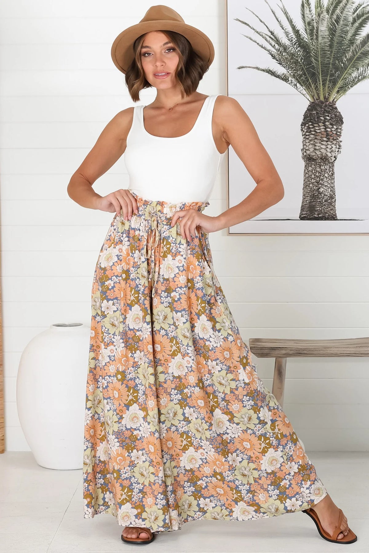 Ava | Eleganti Pantaloni a Gamba Larga con Stampa Floreale 6