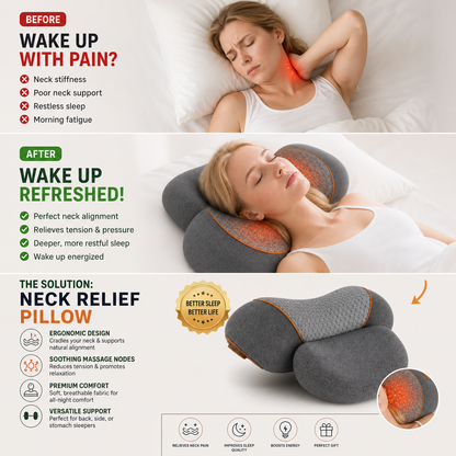 Cervical Massage Pillow | 3-in-1 with Heating and Traction | Comfort and Relaxation for Neck and Shoulders
