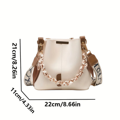 Women's Bucket Bag with Chain Strap