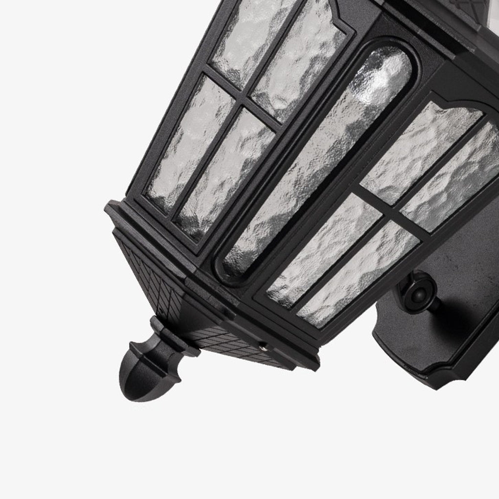 Vintage Outdoor Solar Wall Light in Black Aluminum