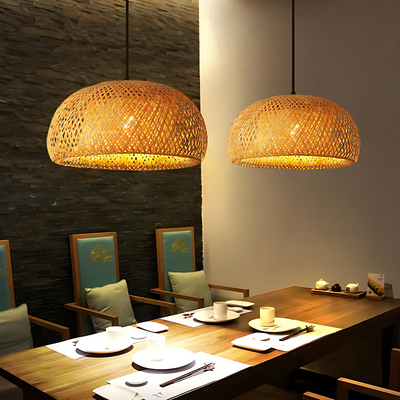 Hanglamp van natuurlijk riet