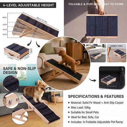 GLABORA SENIOR DOG MOBILITY KIT 4-IN-1 | LIFT HARNESS, FOLDABLE RAMP, ORTHOPEDIC BED, AND NON-SLIP SOCKS
