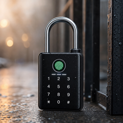 Cadenas intelligent | Cadenas d’extérieur avec capteur d’empreintes digitales | Design robuste pour un accès sûr et rapide