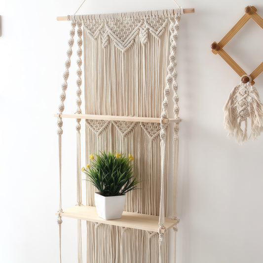 Floating Shelf in Macramé Wood
