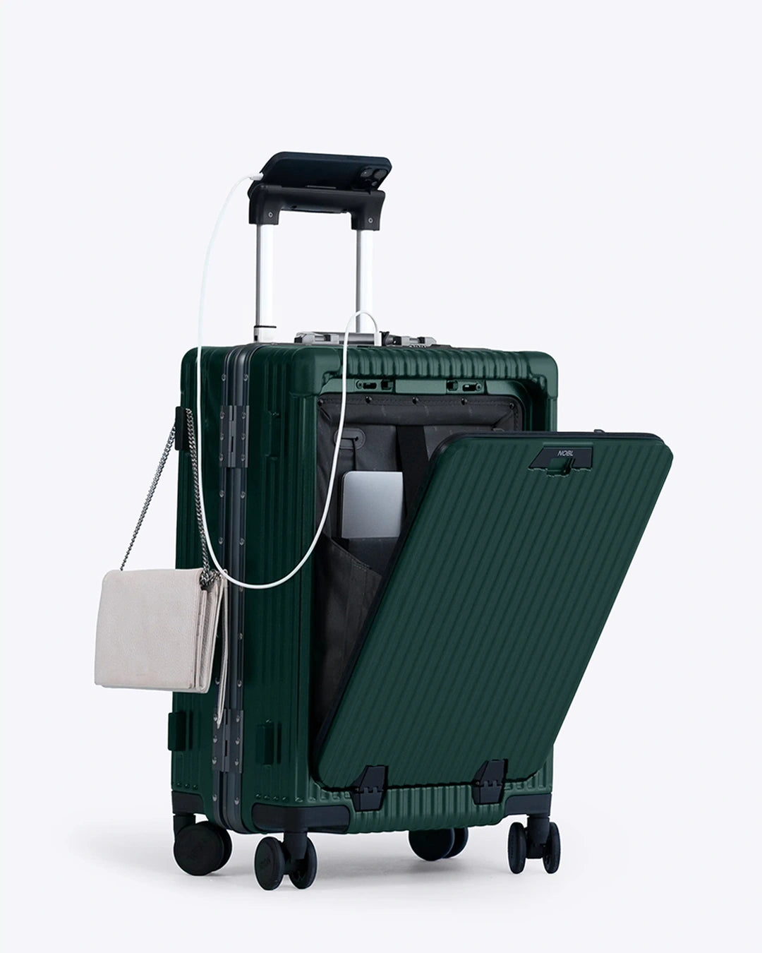 All-in-One Carry-On Luggage with USB Port and Laptop Pocket - Sleek Design for Comfortable Travel