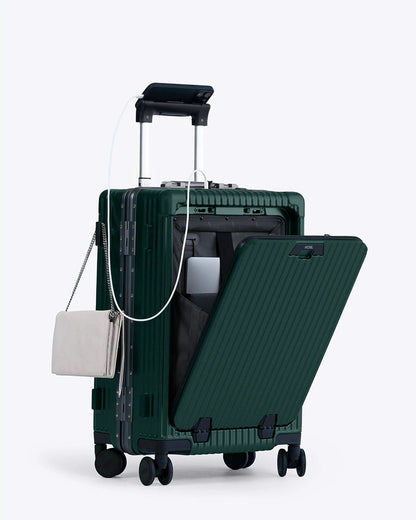 All-in-One Carry-On Luggage with USB Port and Laptop Pocket - Sleek Design for Comfortable Travel