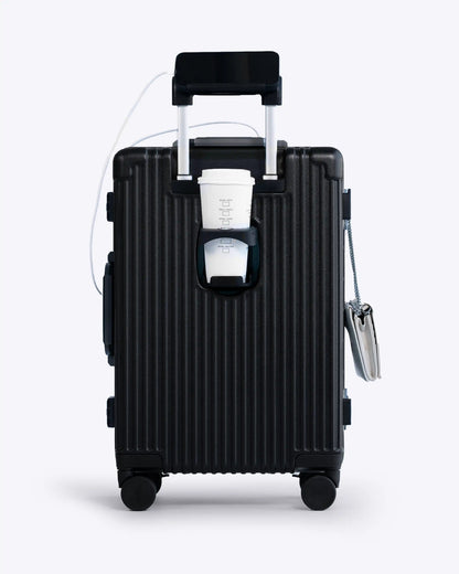 All-in-One Carry-On Luggage with USB Port and Laptop Pocket - Sleek Design for Comfortable Travel