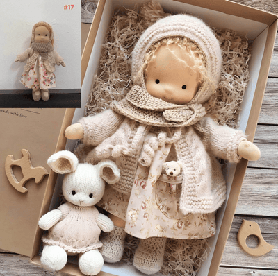 Poupée Waldorf Poppi | Fabriquée à la main en coton et en laine pour un jeu créatif | Compagnon affectif pour les enfants