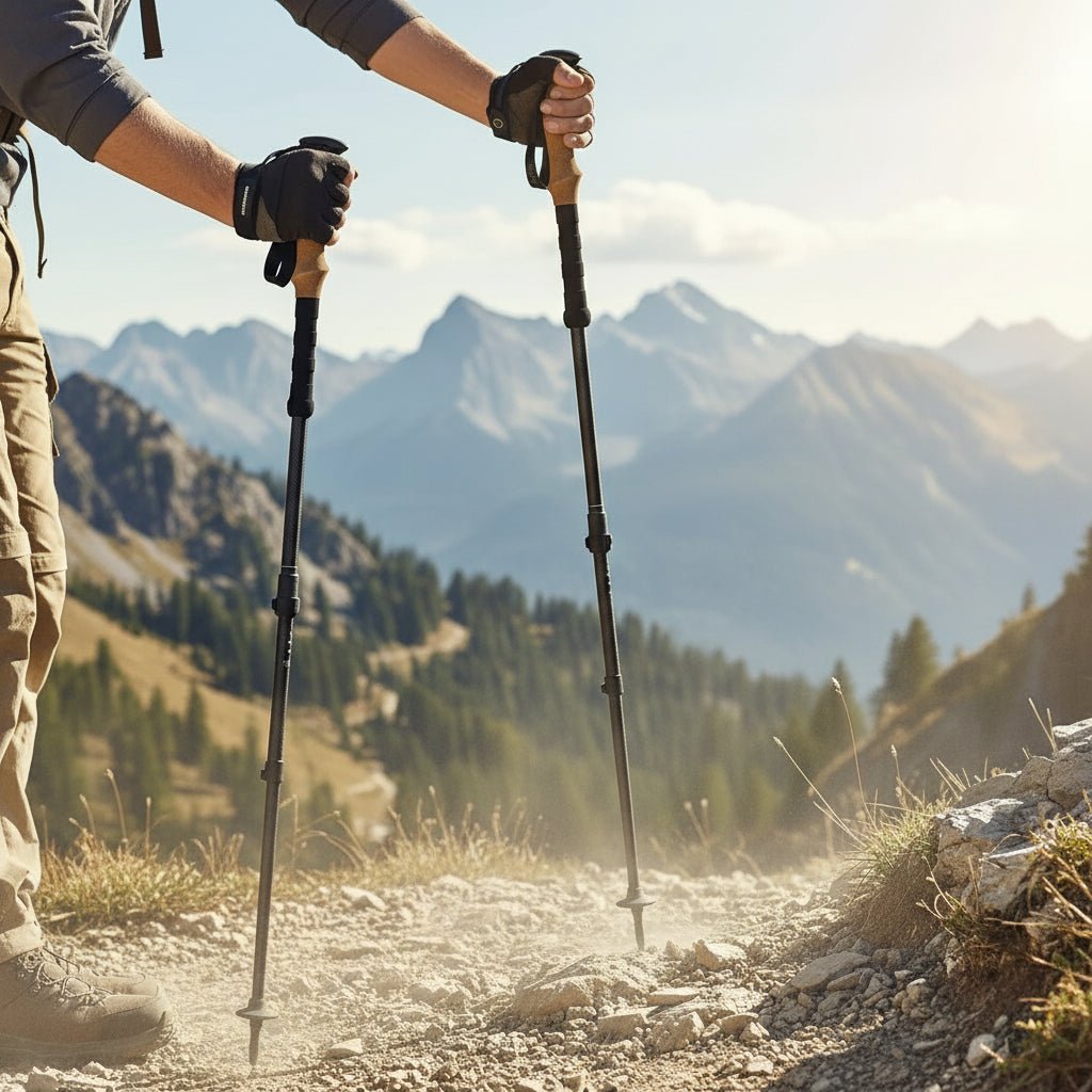 Foldable Carbon Fiber Trekking Poles with Ergonomic Handles | Lightweight and Durable for Adventurous Hikes