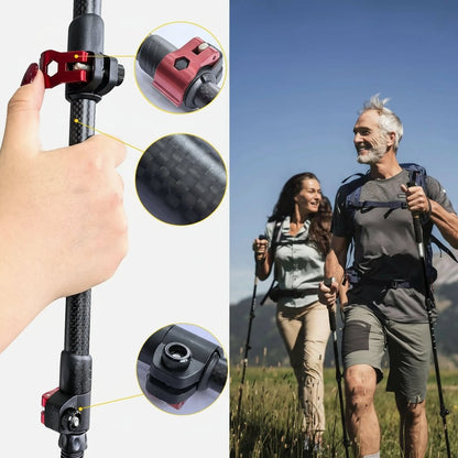 Foldable Carbon Fiber Trekking Poles with Ergonomic Handles | Lightweight and Durable for Adventurous Hikes