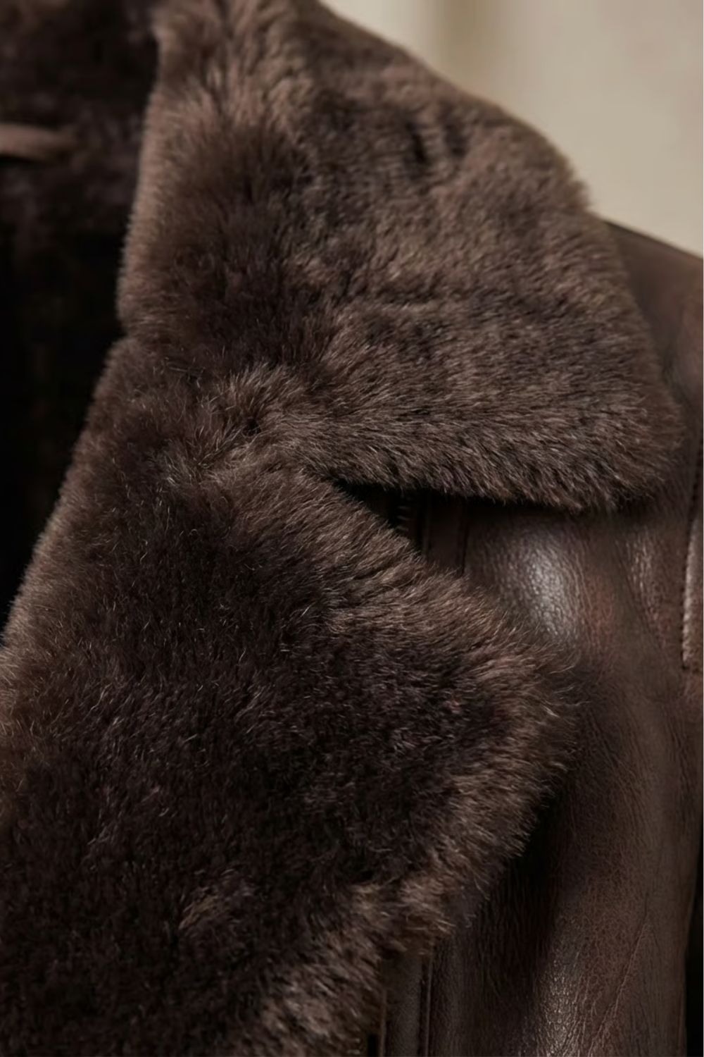 Penelope | Giacca Donna in Ecopelle con Collo in Shearling e Interno Caldo - Stile Invernale Deciso