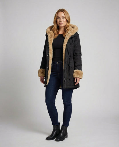 Piera | Long Women's Winter Jacket with Soft Lining and Hood - Cozy Warmth