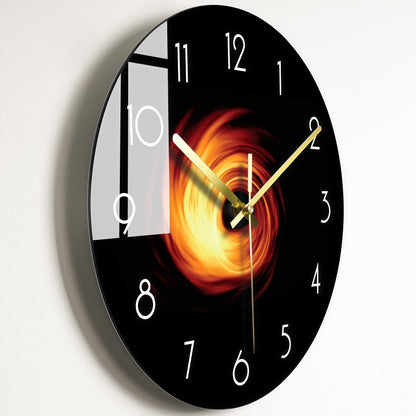 Glass Wall Clock with Golden Hands