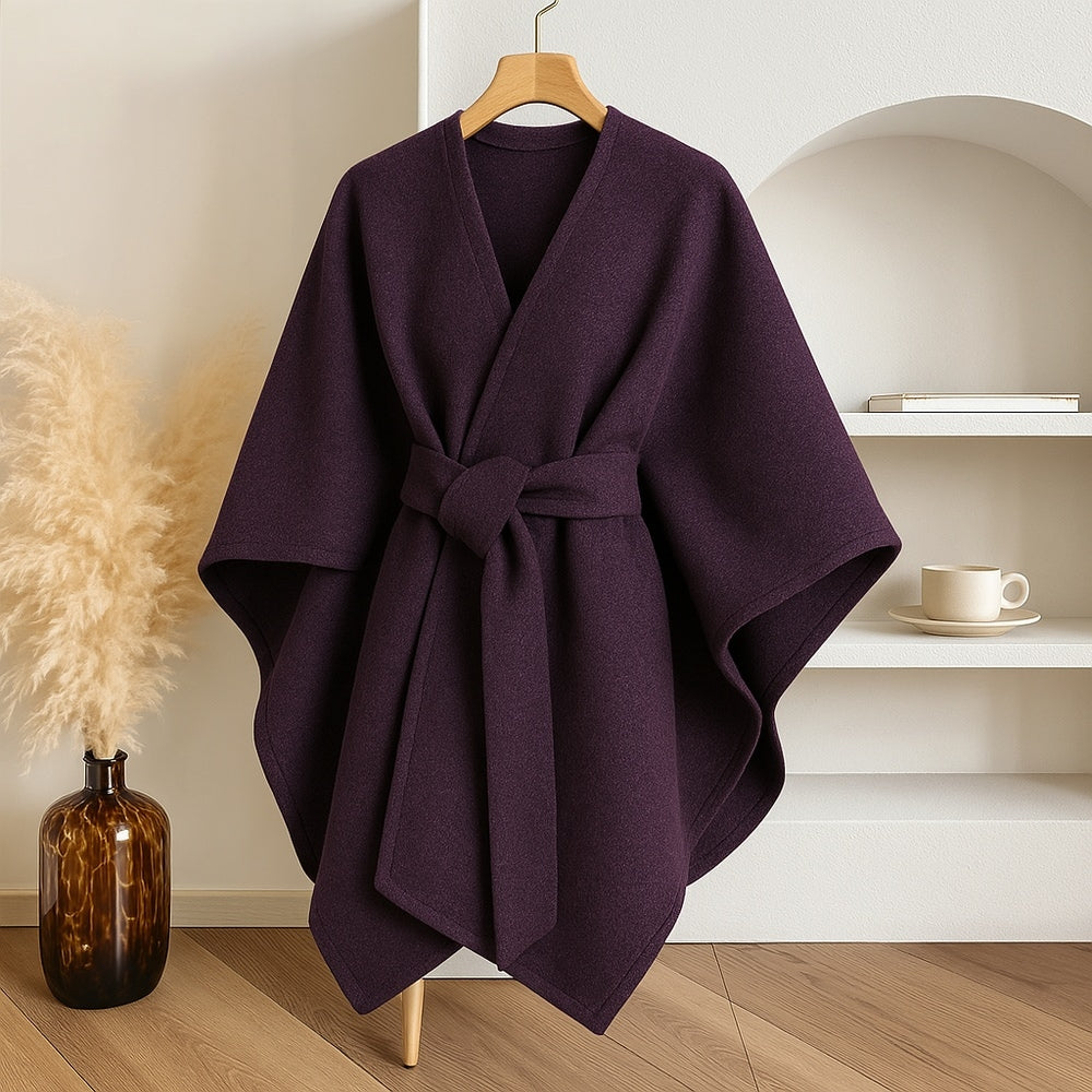 Ginevra | Women's Belted Poncho Coat - Soft, Wraparound Fit