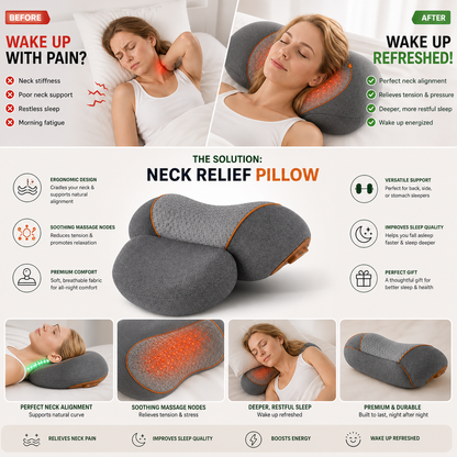 Cervical Massage Pillow | 3-in-1 with Heating and Traction | Comfort and Relaxation for Neck and Shoulders