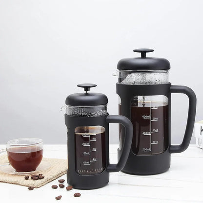 Caffettiera Francese in Vetro Borosilicato con Filtraggio a 4 Livelli | Design Ergonomico per Infusi Perfetti 1