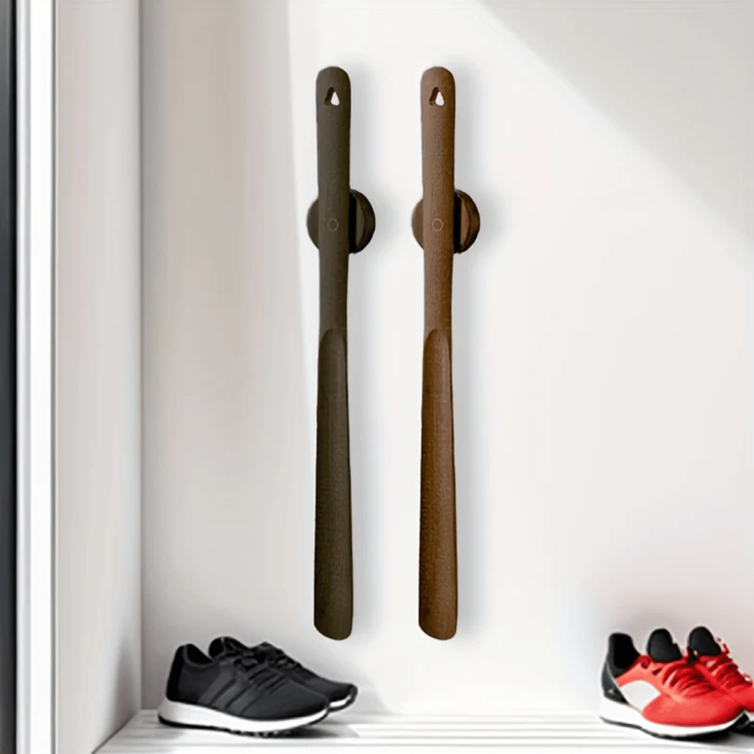 Calzascarpe Lungo in Legno di Faggio con Supporto Magnetico - Accessorio Ergonomico per Indossare Scarpe Senza Sforzo 0