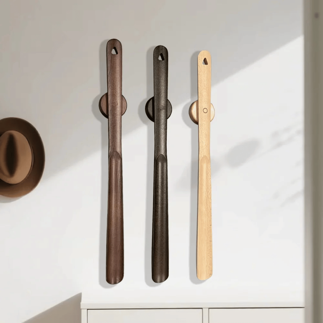 Calzascarpe Lungo in Legno di Faggio con Supporto Magnetico - Accessorio Ergonomico per Indossare Scarpe Senza Sforzo 5