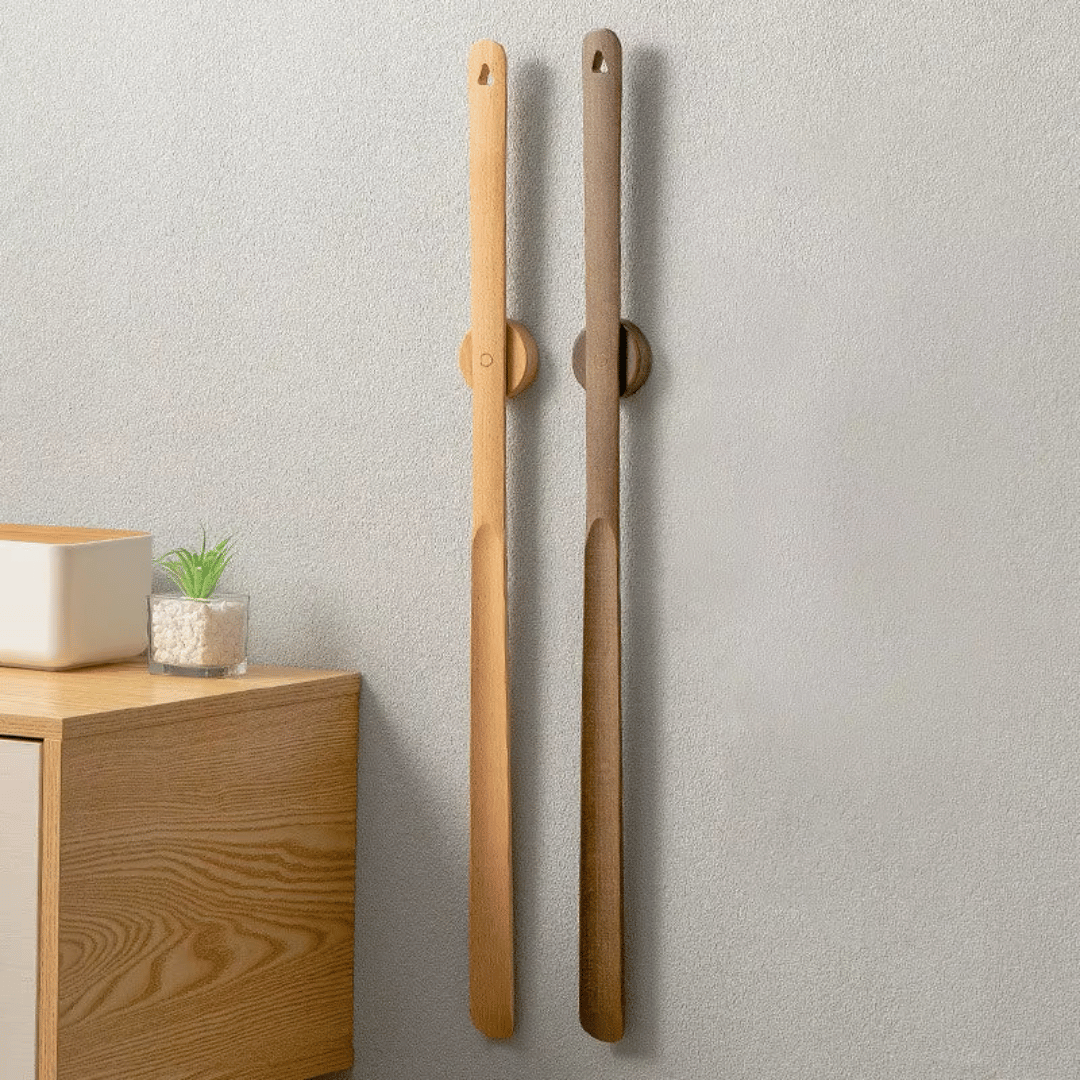 Calzascarpe Lungo in Legno di Faggio con Supporto Magnetico - Accessorio Ergonomico per Indossare Scarpe Senza Sforzo 6