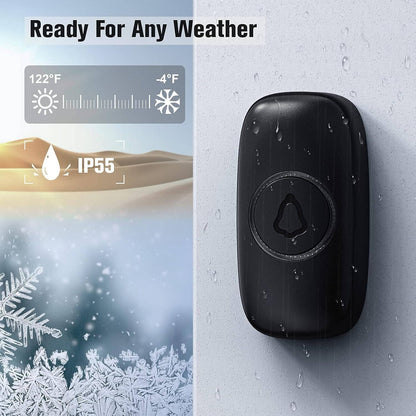 Wireless Outdoor Doorbell with 58 Sounds and IP55 Waterproof | Easy Installation for Enhanced Security