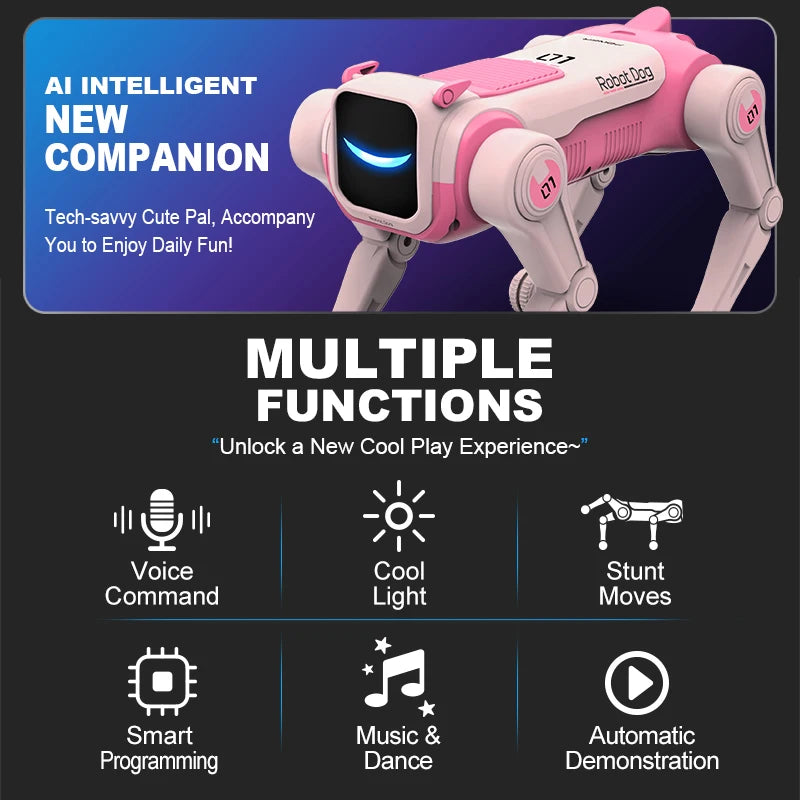 Cane Robotico Programmabile con Comando Vocale e Acrobazie | Giocattolo Interattivo per Divertimento e Apprendimento 1