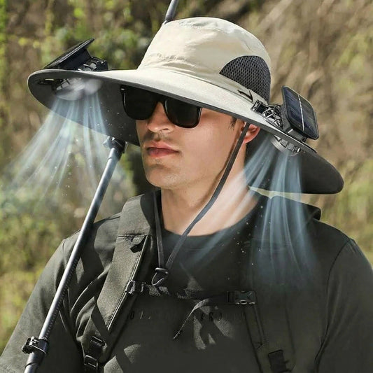 Cappello da Sole con Ventole Solari e Protezione UV UPF 50+ per Comfort Outdoor
