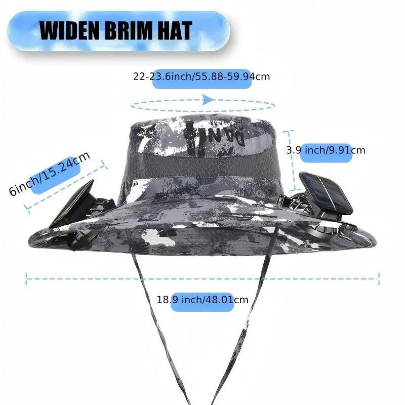 Sun Hat with Solar Fans and UPF 50+ UV Protection for Outdoor Comfort