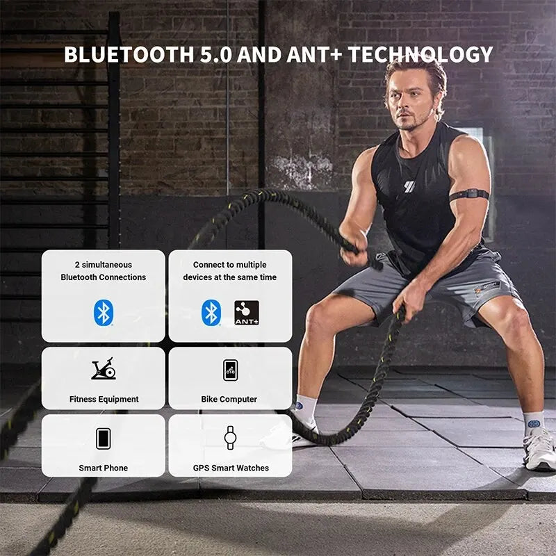 Cardiofrequenzimetro da Braccio con Sensore Ottico e Bluetooth 5.0 | Monitoraggio Preciso della Frequenza Cardiaca per Fitness e Ciclismo 1