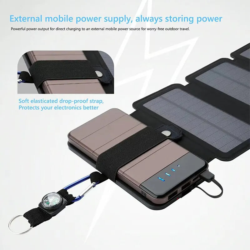 Foldable Solar Charger | Portable Panel with Compact Design | Efficient Charging for Outdoor Adventures