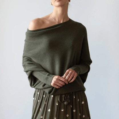 Celeste | Asymmetrisches Damenstrickponcho-Top - Stilvoll am Tag und am Abend