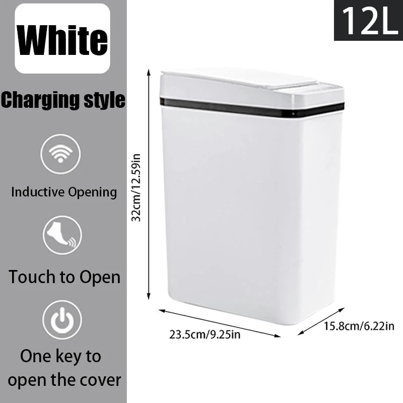 Cestino Automatico | 12 Litri con Sensore di Movimento e Design Compatto | Ideale per Spazi Ristretti 6