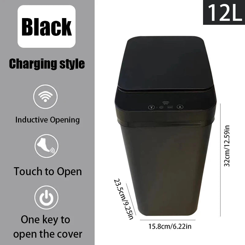 Cestino Automatico | 12 Litri con Sensore di Movimento e Design Compatto | Ideale per Spazi Ristretti 9