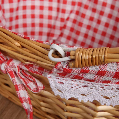 Woven Wicker Picnic Basket with Removable Liner - Elegant and Versatile for Picnics and Decoration