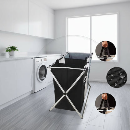 3-Compartment Foldable Laundry Basket | Efficient Organization for Laundry