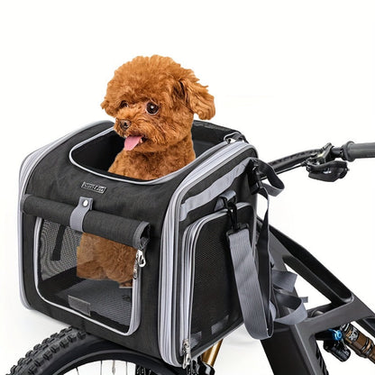 Pet Bicycle Basket | Expandable Design with Net for Maximum Comfort and Safety