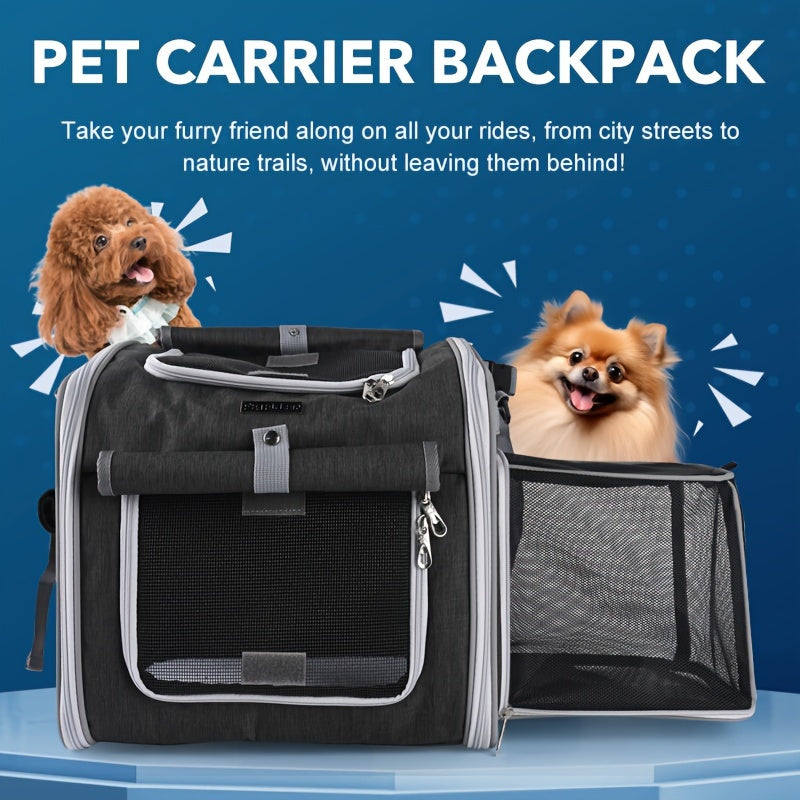 Pet Bicycle Basket | Expandable Design with Net for Maximum Comfort and Safety