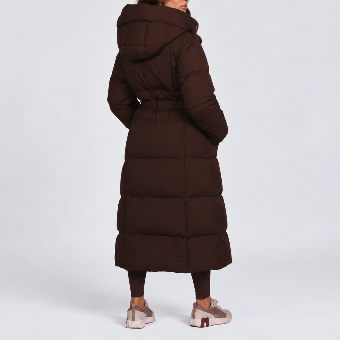 Elettra | Long Padded Women's Coat with Hood and Belt - Sleek Winter Warmth