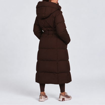 Elettra | Long Padded Women's Coat with Hood and Belt - Sleek Winter Warmth