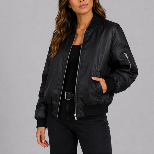 Silvia | Lightweight Women's Bomber Jacket with Ribbed Cuffs - Timeless Classic